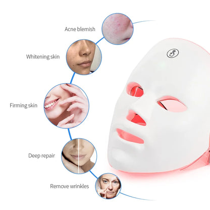 Rechargeable LED Facial Mask 7 Colors for Skin Care