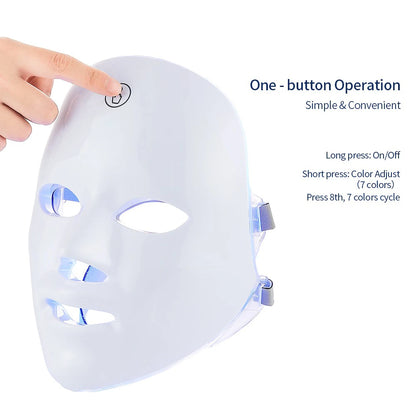 Rechargeable LED Facial Mask 7 Colors for Skin Care